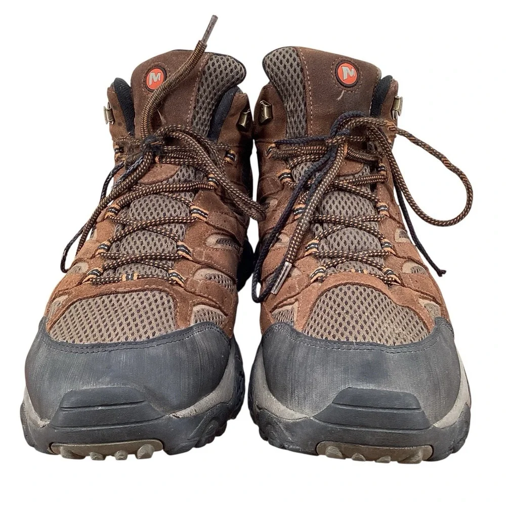 Merrell Moab Mid Waterproof Hiking Boots Men's 13 Vibram Outsoles J88623 Earth